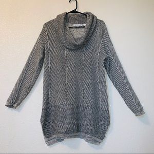 Eight Eight Eight Medium Grey and Black Cowl Neck